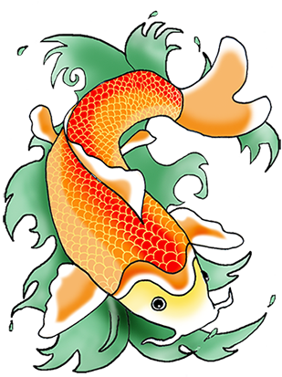 Svg Black And White Stock Color Koi Fish Clipartfest - Clipart Koi Fish Png (309x413), Png Download