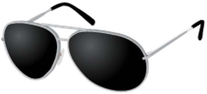 Summer - Sun Glasses Clipart Black And White (710x308), Png Download