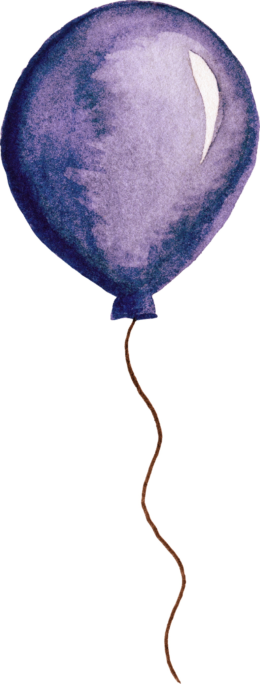 This Graphics Is Hand Painted A Purple Balloon Png - Portable Network Graphics (1024x2690), Png Download