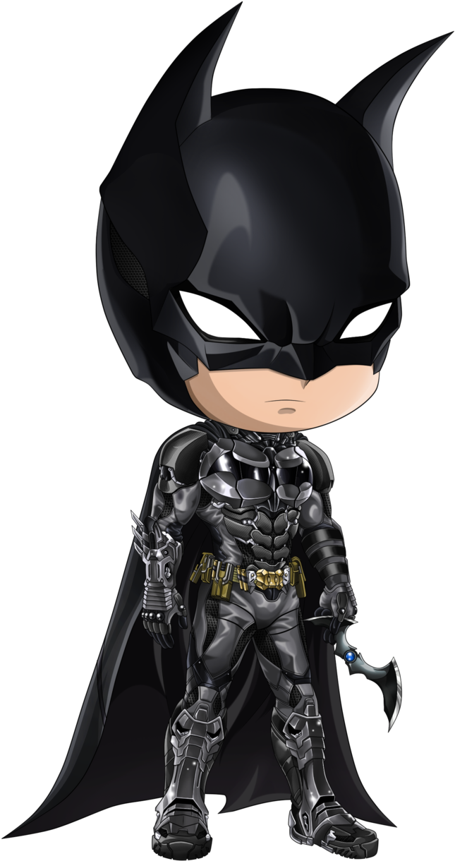 Chibi Batman Arkham Knight By Pellisari On Deviantart - Batman Arkham Knight Chibi (654x1221), Png Download