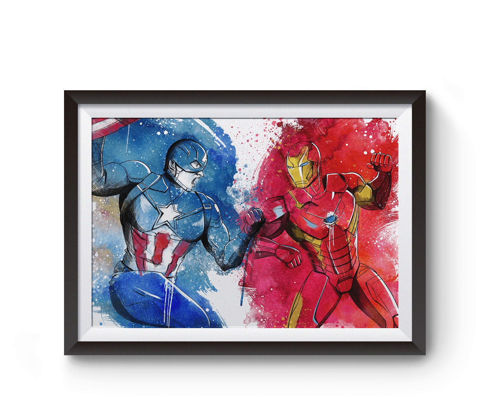 Penelopeloveprints Captain America Vs Iron Man Poster (1667x1667), Png Download