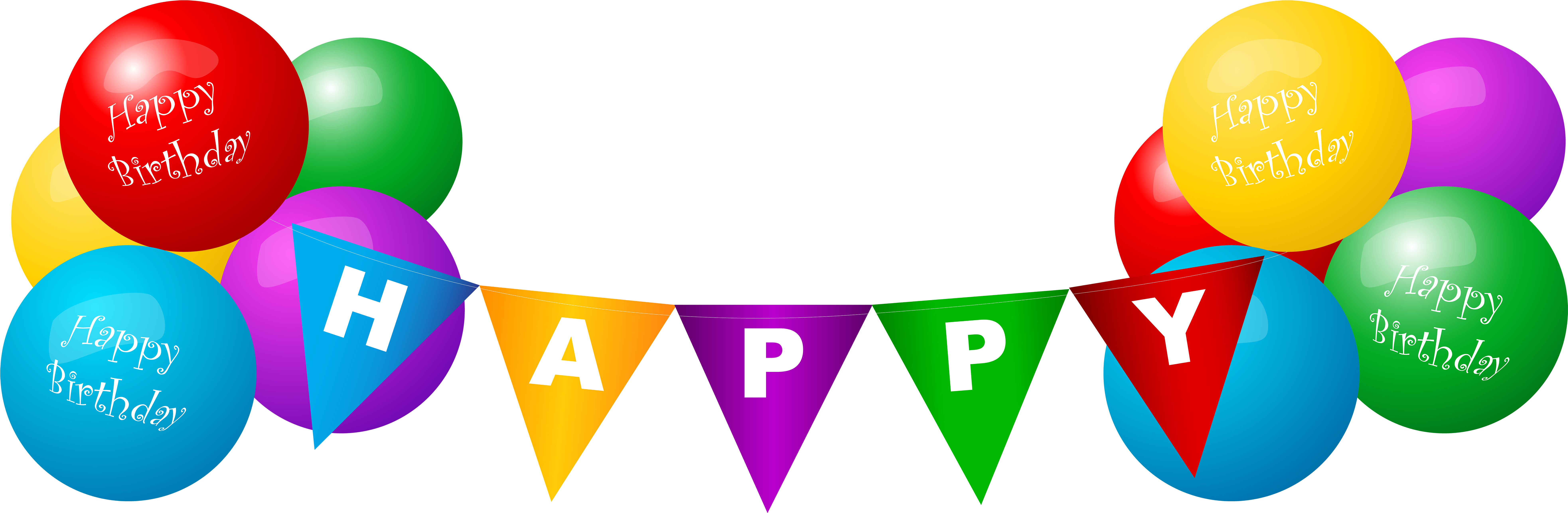 Happy Birthday Balloons Png - Happy 4th Of July 3.5" Button (8000x2673), Png Download