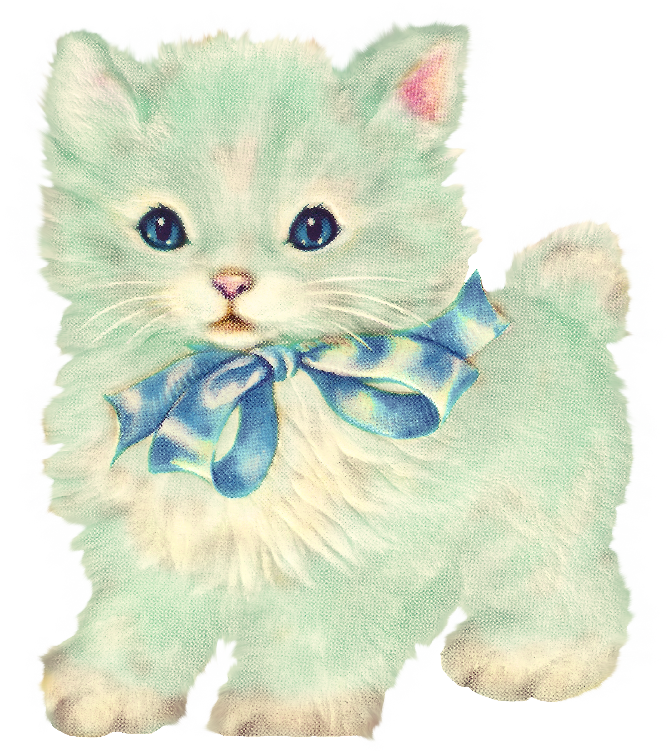 Kitschy Kitty Cat Clip Art With Little - Kitsch Kitten Clipart (2144x2410), Png Download