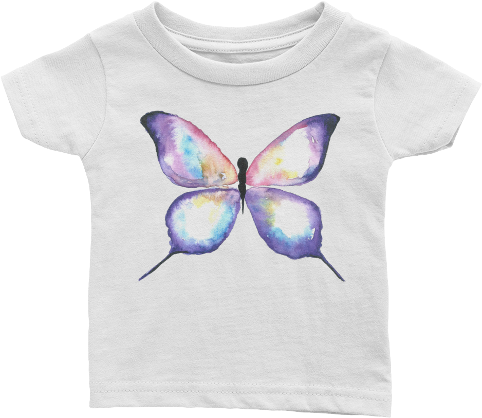 Lilac Watercolor Butterfly Infant Tee - Alarm Clock (1000x1000), Png Download