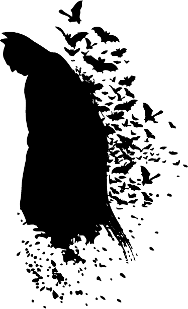 Afficher L'image D'origine - Batman Begins Silhouette (374x614), Png Download