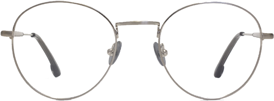 Men S Eyeglasses Prescription - Men's Quincy Round Glasses In Brushed Silver (1360x550), Png Download