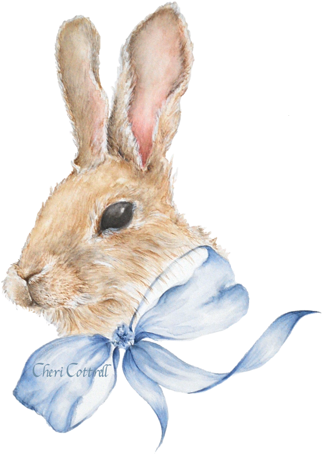 Happy Easter - Bunny Rabbit Watercolour Png (700x945), Png Download