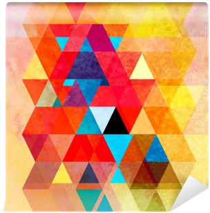 Watercolor Geometric Background With Triangles Wall - Watercolor Painting (400x400), Png Download
