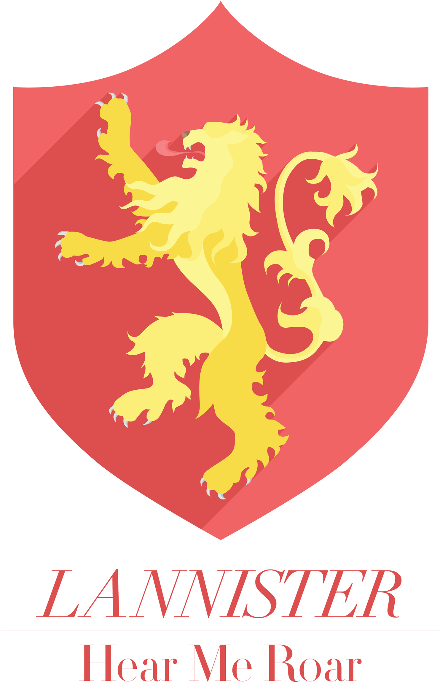 Flat Icon Versions Of The Sigils Of The Great Houses - House Lannister (1920x2668), Png Download