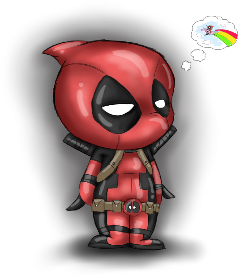 Ballpoint Drawing Deadpool Picture Royalty Free Library - Deadpool Chibi Cute (1300x1000), Png Download