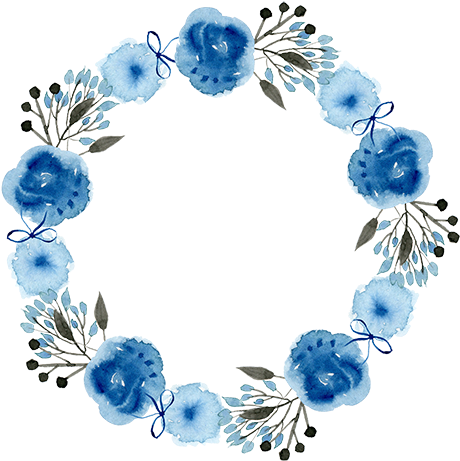 Wreath Watercolor, Watercolor Art, Watercolor Illustration, - Blue Watercolor Wreath Png (500x500), Png Download