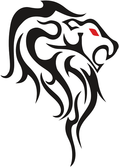 Lion Tattoo Red Eye Png - Leo Tribal Tattoos Drawing (400x561), Png Download