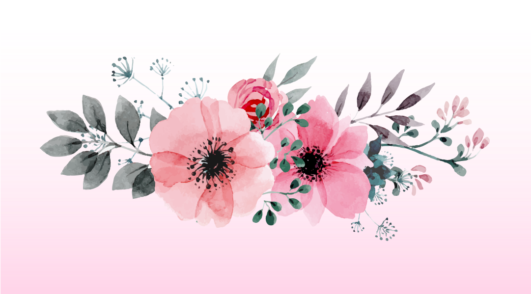 Pink Watercolor Flowers - Flower Pink Vector Png (1080x1920), Png Download