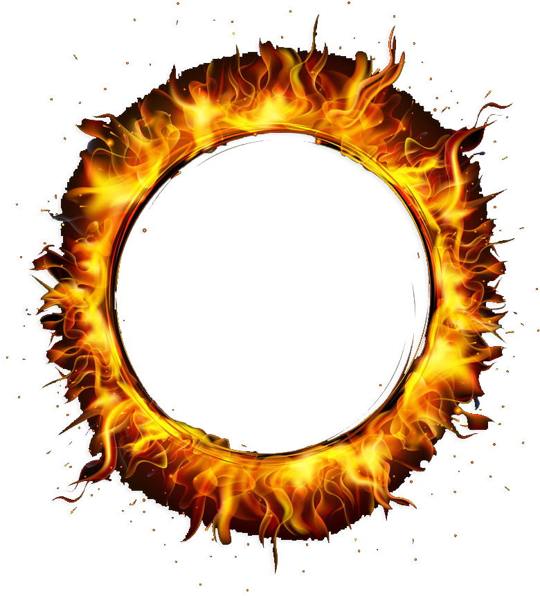 Circle Fire Png Banner Library Stock - Round Fire Flame Png (1000x1000), Png Download
