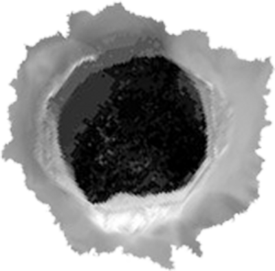 Bullet Hole Png - Portable Network Graphics (400x395), Png Download