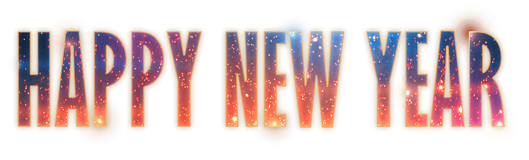 Happy New Year Fireworks Text Transparent Png - Happy New Year Png Text (1078x327), Png Download