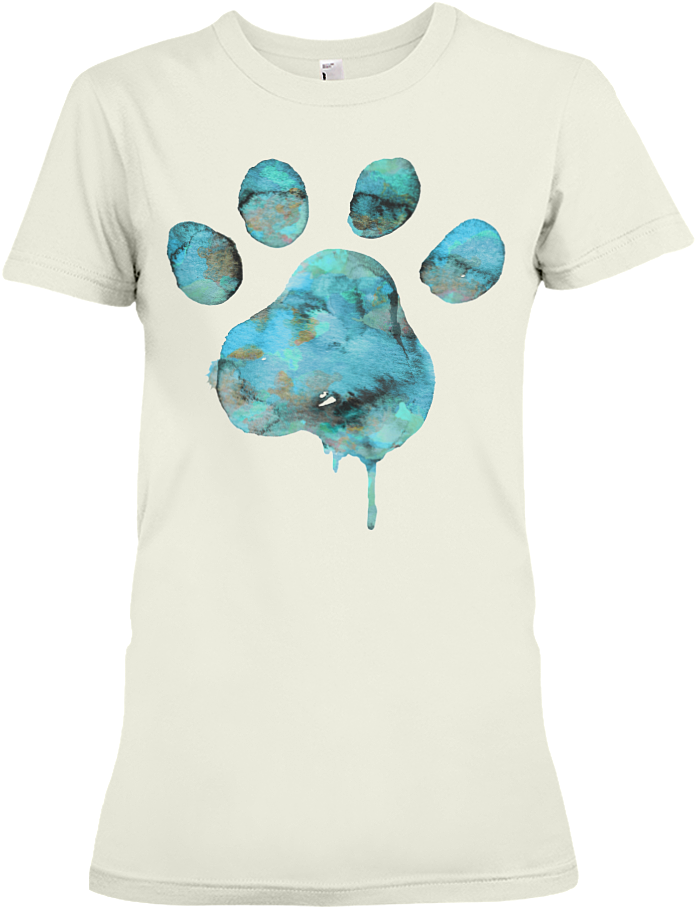 Blue Watercolor Paw - Watercolor Paw (900x1125), Png Download