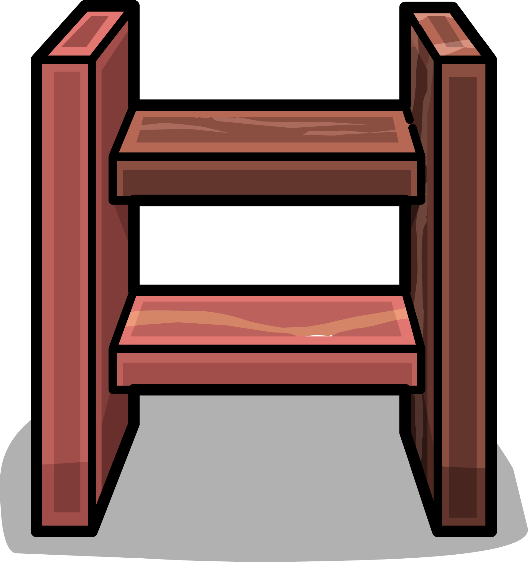 Short Wooden Steps Sprite 002 - Club Penguin Ladder (962x1024), Png Download