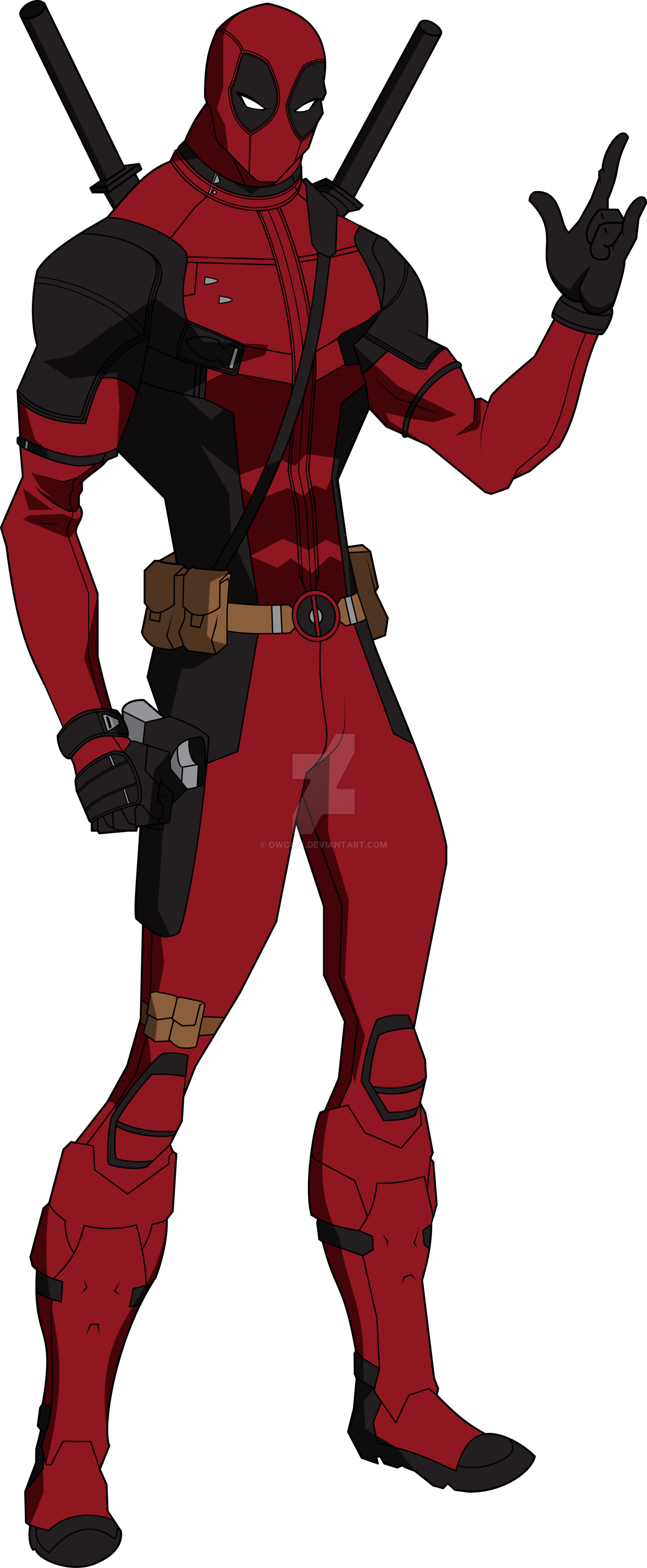 Deadpool Clipart Christmas Png - Deadpool Deviantart (1600x3876), Png Download