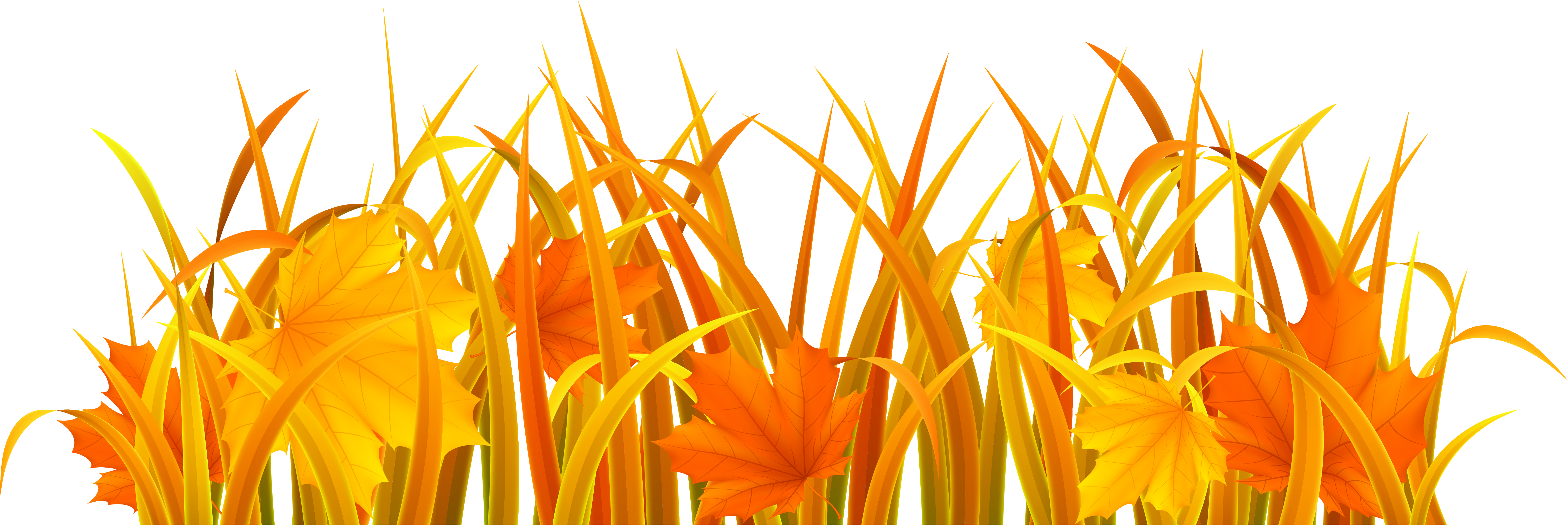 Autumn Grass Png Clipart Image - Autumn Grass Clipart (6214x2080), Png Download