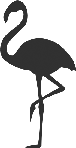 Flamingo Png - Black And White Flamingo Vector (500x500), Png Download