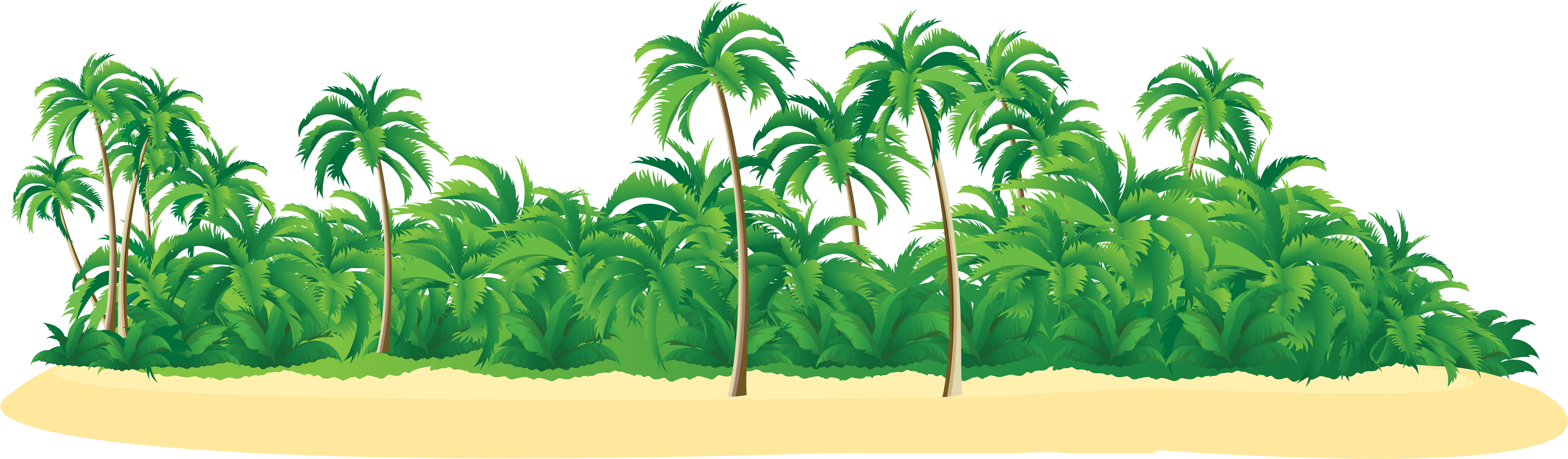 Picture Free Download Summer Tropical With Trees Png - Tropical Island Clipart Png (8000x2400), Png Download