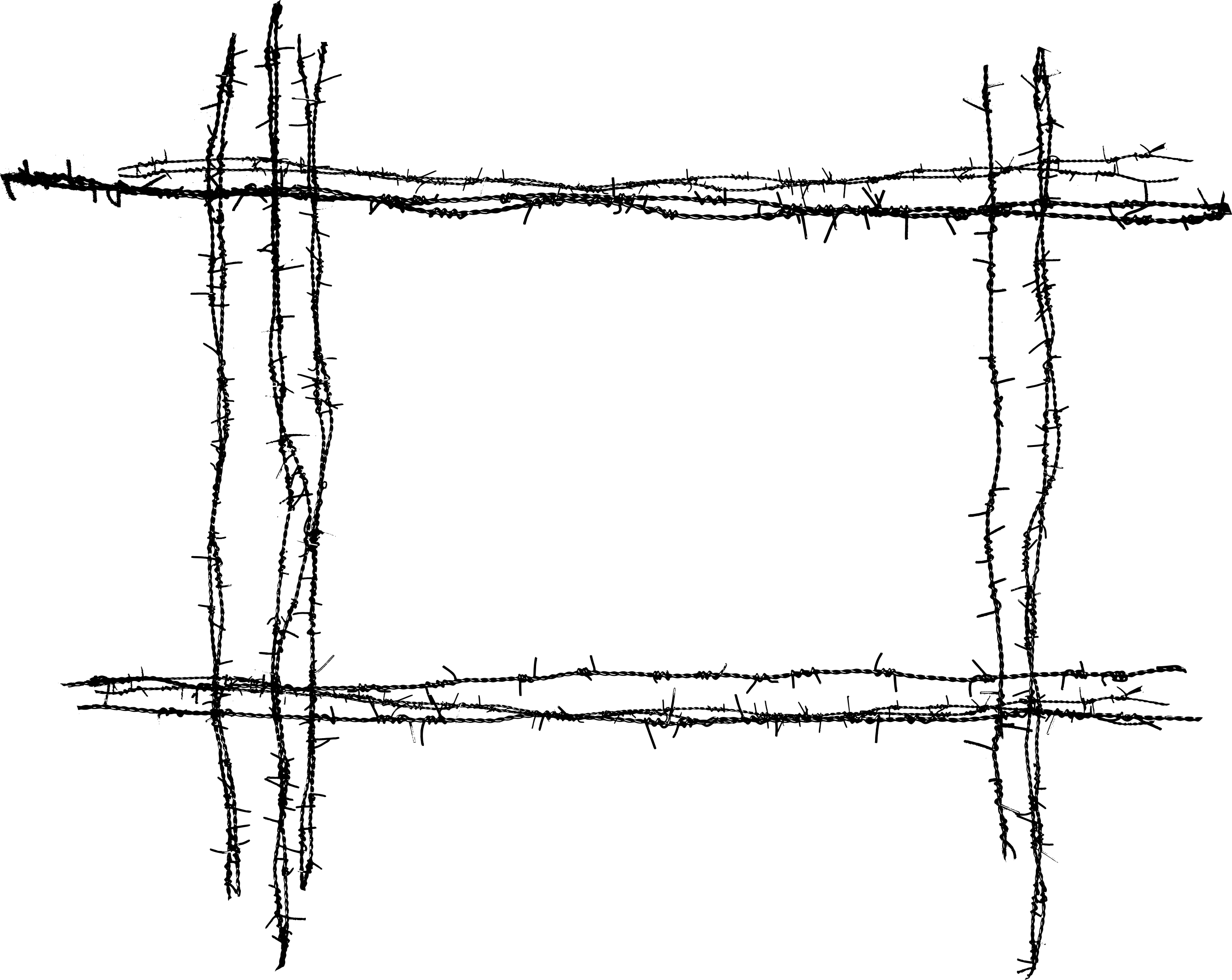 Free Download - Barb Wire Frame Png (2675x2127), Png Download