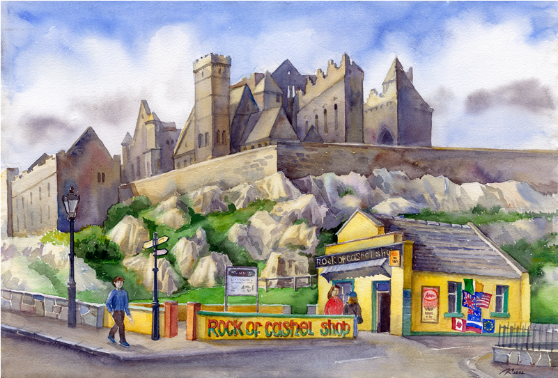 Rock Of Cashel Shop Original Watercolour - Rock Of Cashel Original (800x800), Png Download