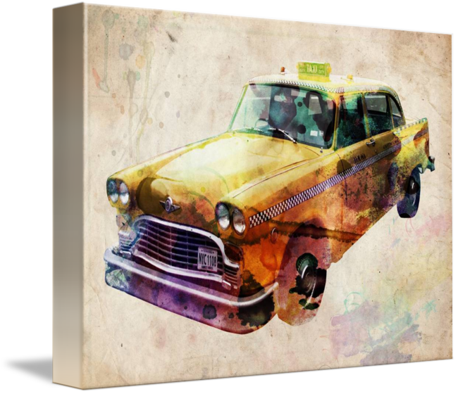Clip Art Freeuse Stock Nyc Classic Urban Art By Michael - Nyc Cab Art (650x560), Png Download