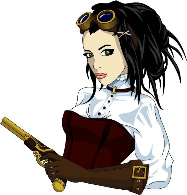 Steampunk Girl By Encho On Deviantart Jpg Transparent - Steampunk Girl Png (750x650), Png Download