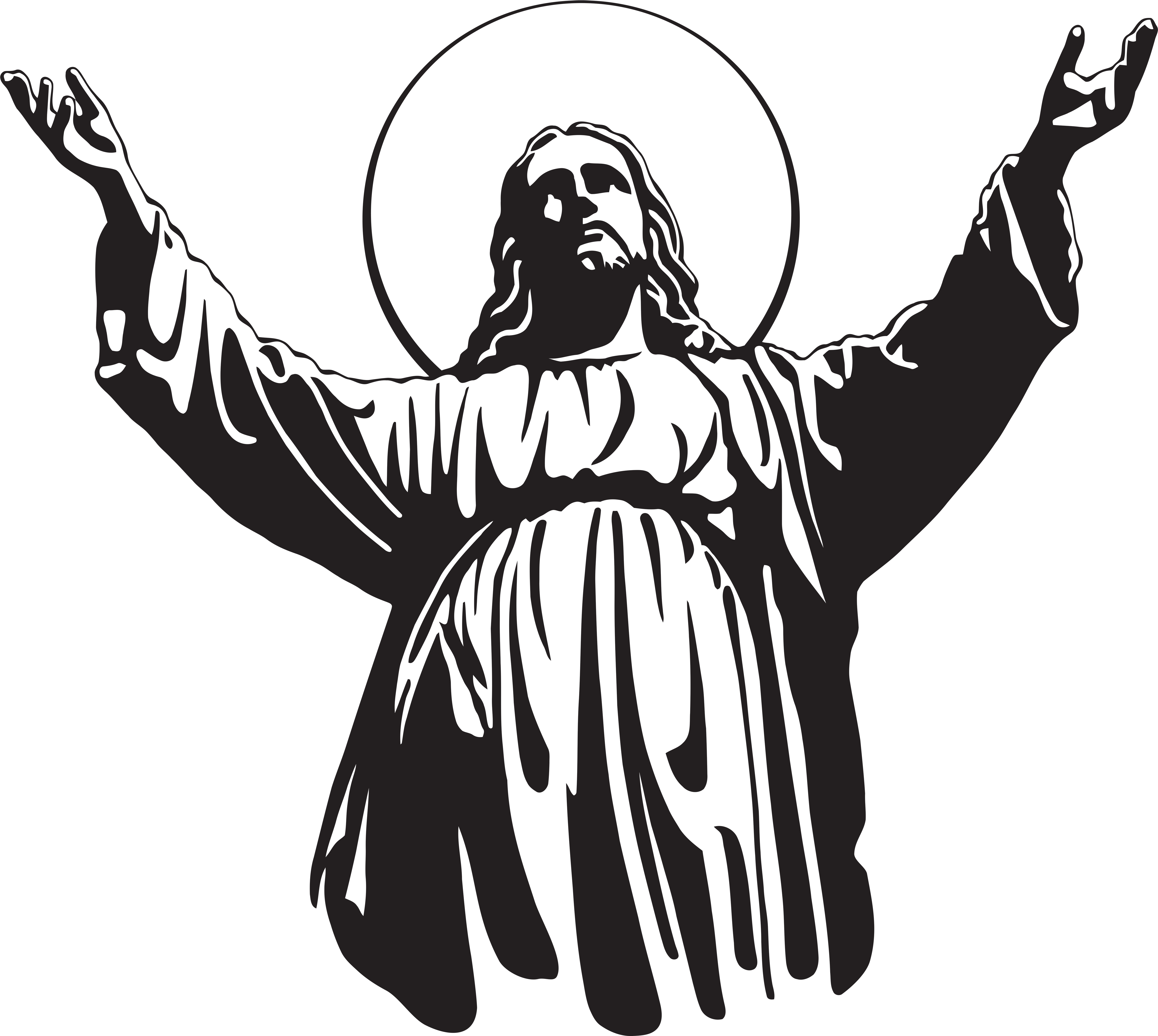 Jesus Christ Son Of God Png Clip Art - Jesus Christ Silhouette (6000x5367), Png Download
