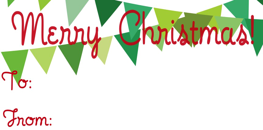 Merry Christmas Png Photo - Christmas Gift Tag Template (860x427), Png Download