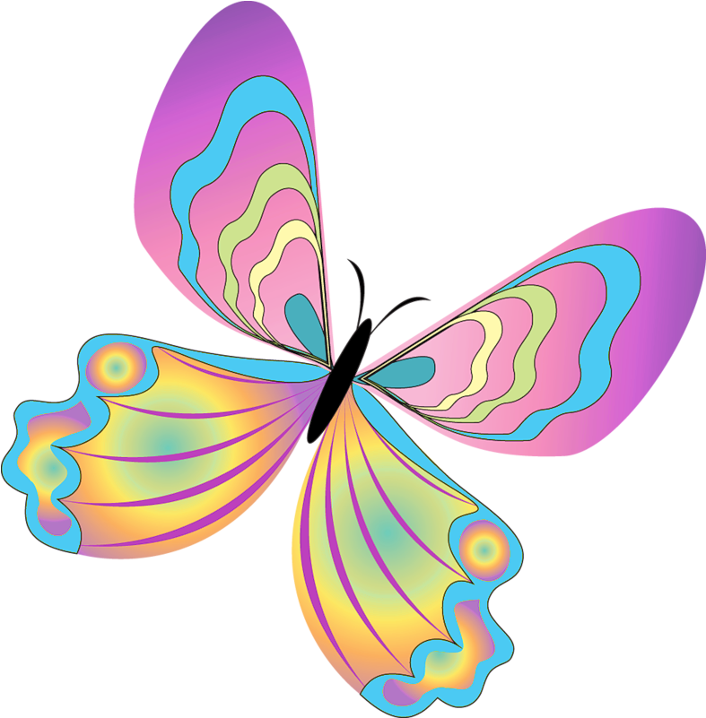Painted Butterfly Png Clipartu200b Gallery Yopriceville - Cute Butterflies Png (798x813), Png Download