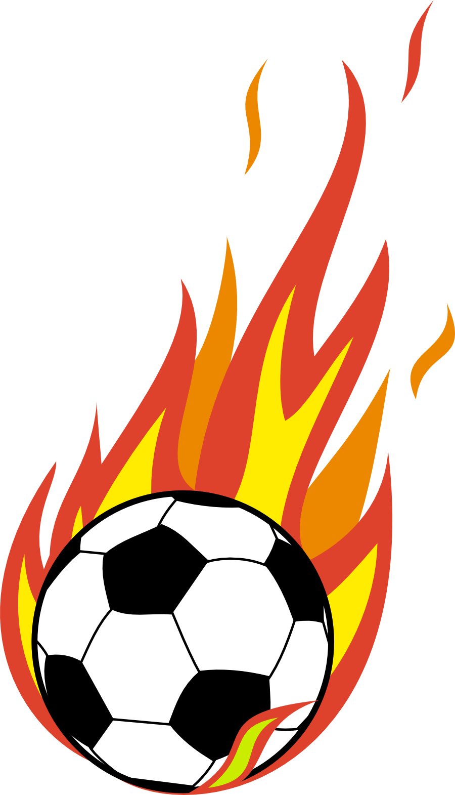 Soccer Ball With Flames Clipart - Flaming Soccer Ball Png (900x1571), Png Download