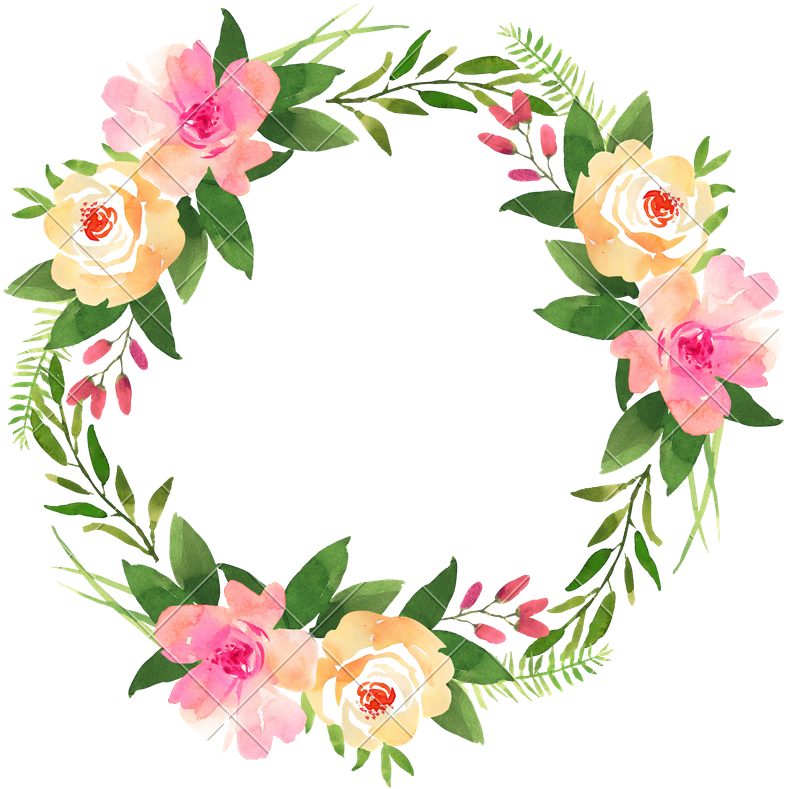 Image Free Library Wedding With Roses Photos By Canva - Floral Wreath Transparent (800x789), Png Download