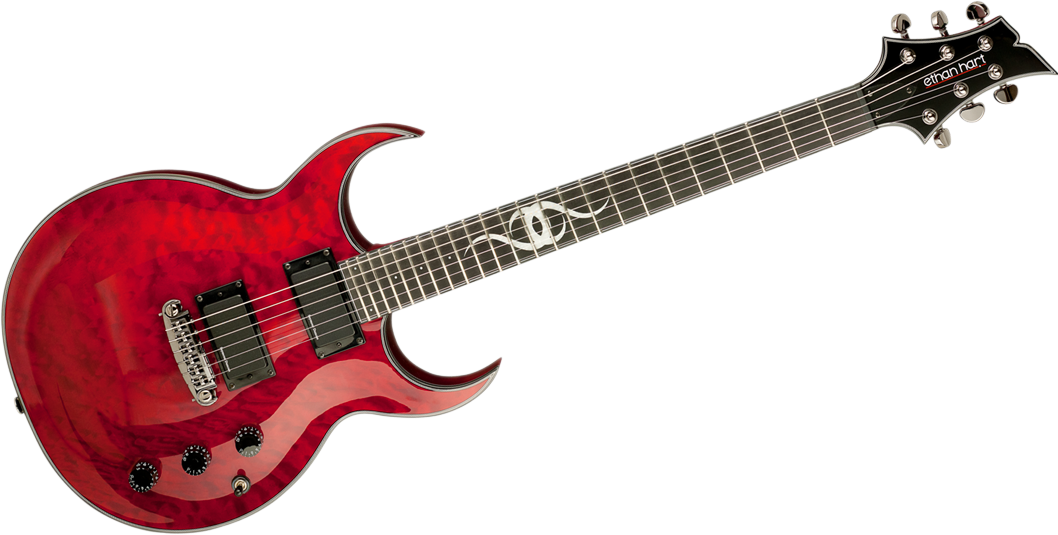 Rock Guitar Png Picture - Ethan Hart Guitar (1024x518), Png Download