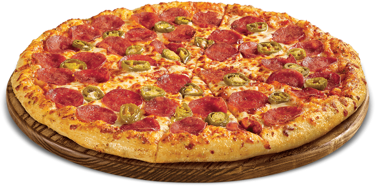 Pepperoni Pizza Png Transparent Image - Pepperoni Pizza With Jalapenos (1538x776), Png Download