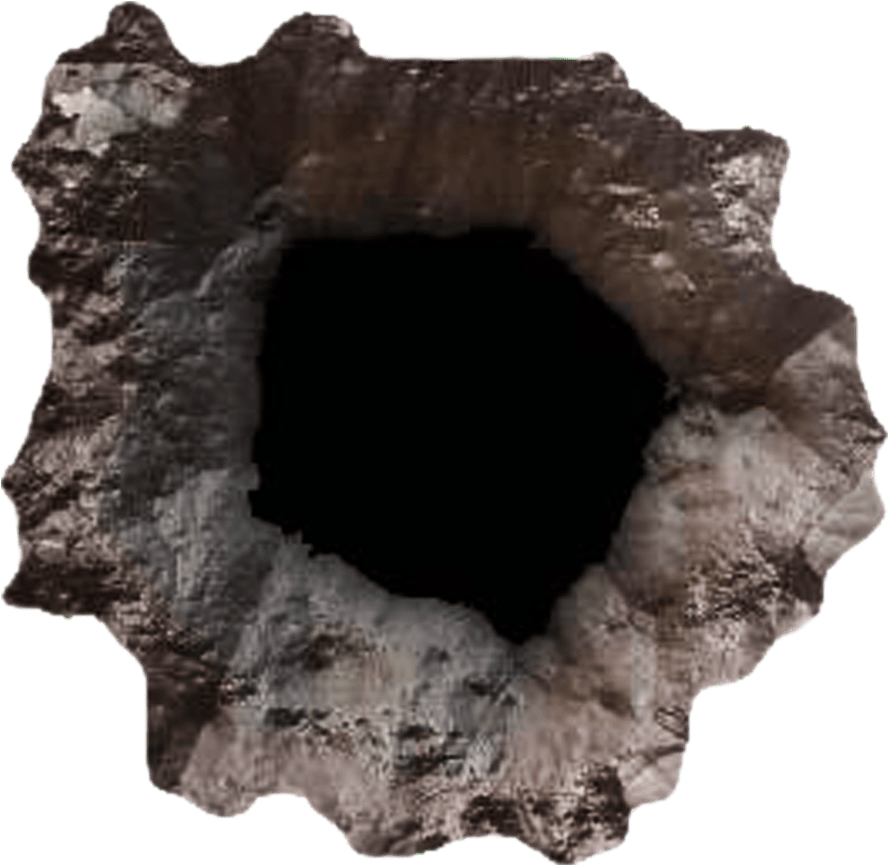 Bullet Hole Png Transparent Image - Bullet Hole On Rock (500x500), Png Download