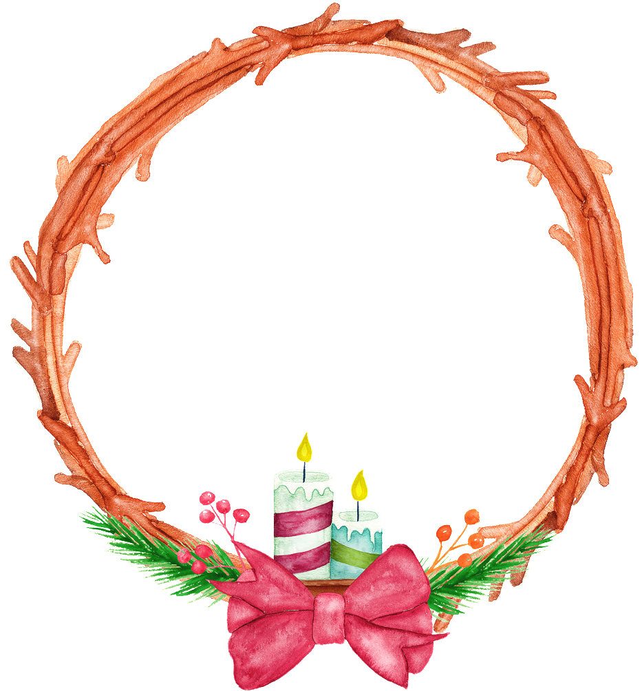 This Graphics Is Hand Painted Two Candles Circle Png - Portable Network Graphics (1024x1024), Png Download
