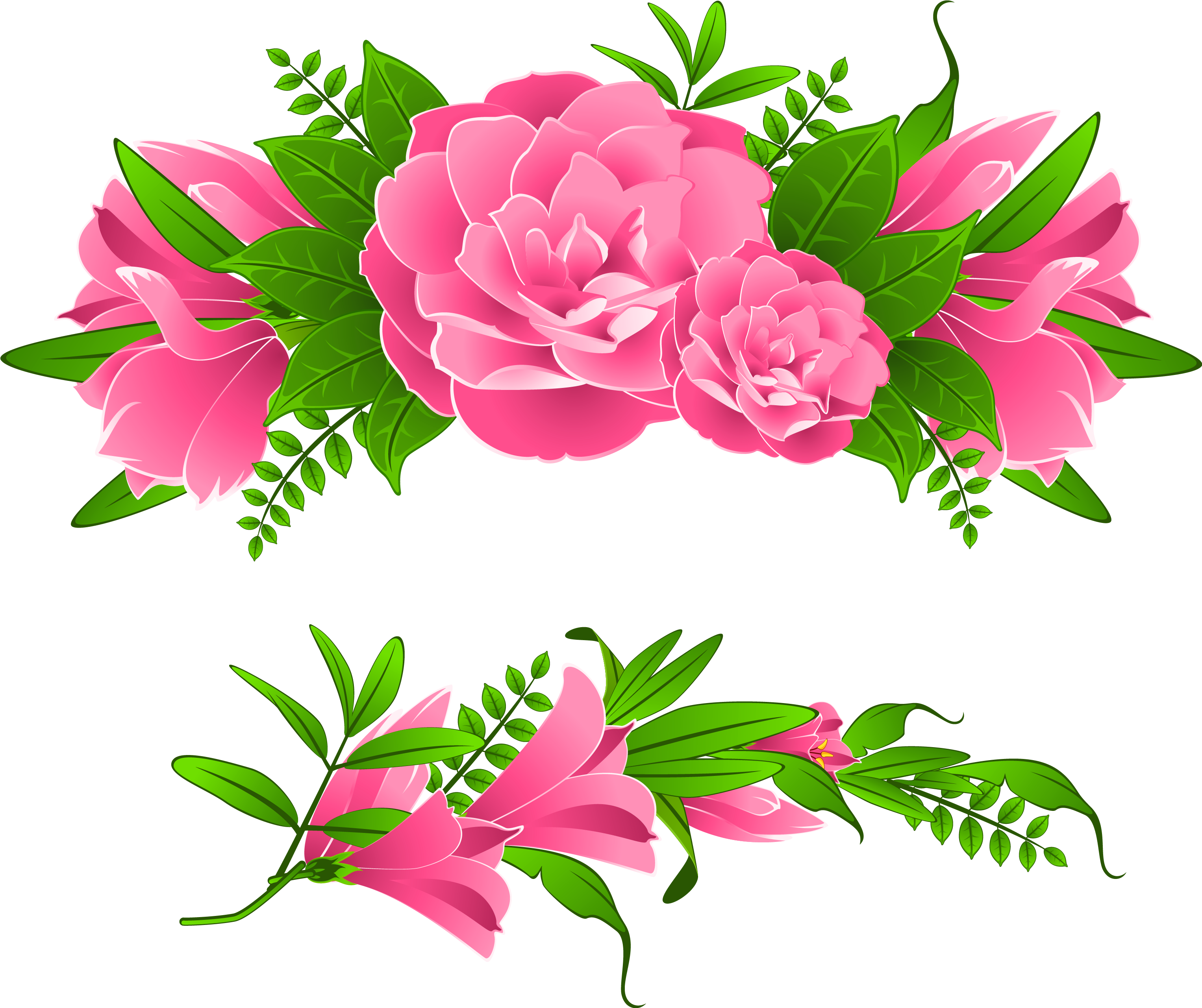 Flowers Border Clipart Png (3128x2649), Png Download