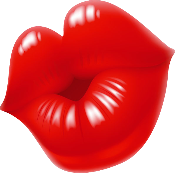 Share This Image - Red Kiss Lips (595x586), Png Download