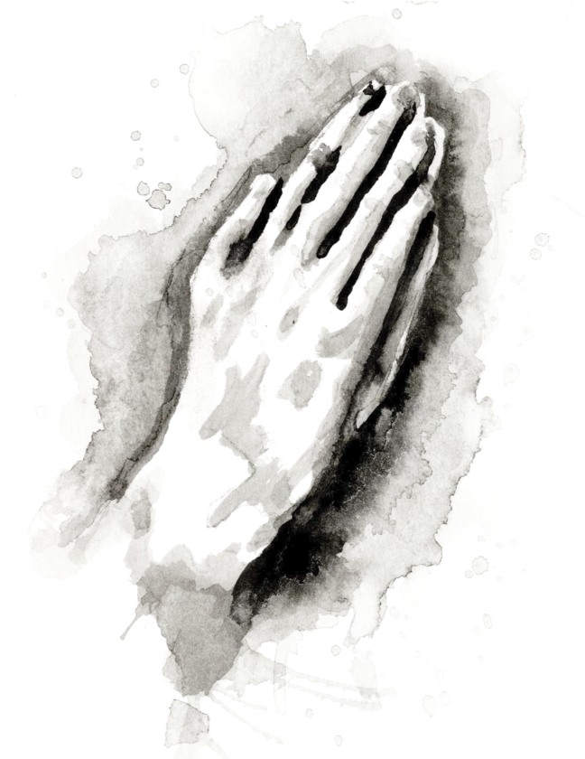 11838 Praying Hands - Drawing (1000x839), Png Download