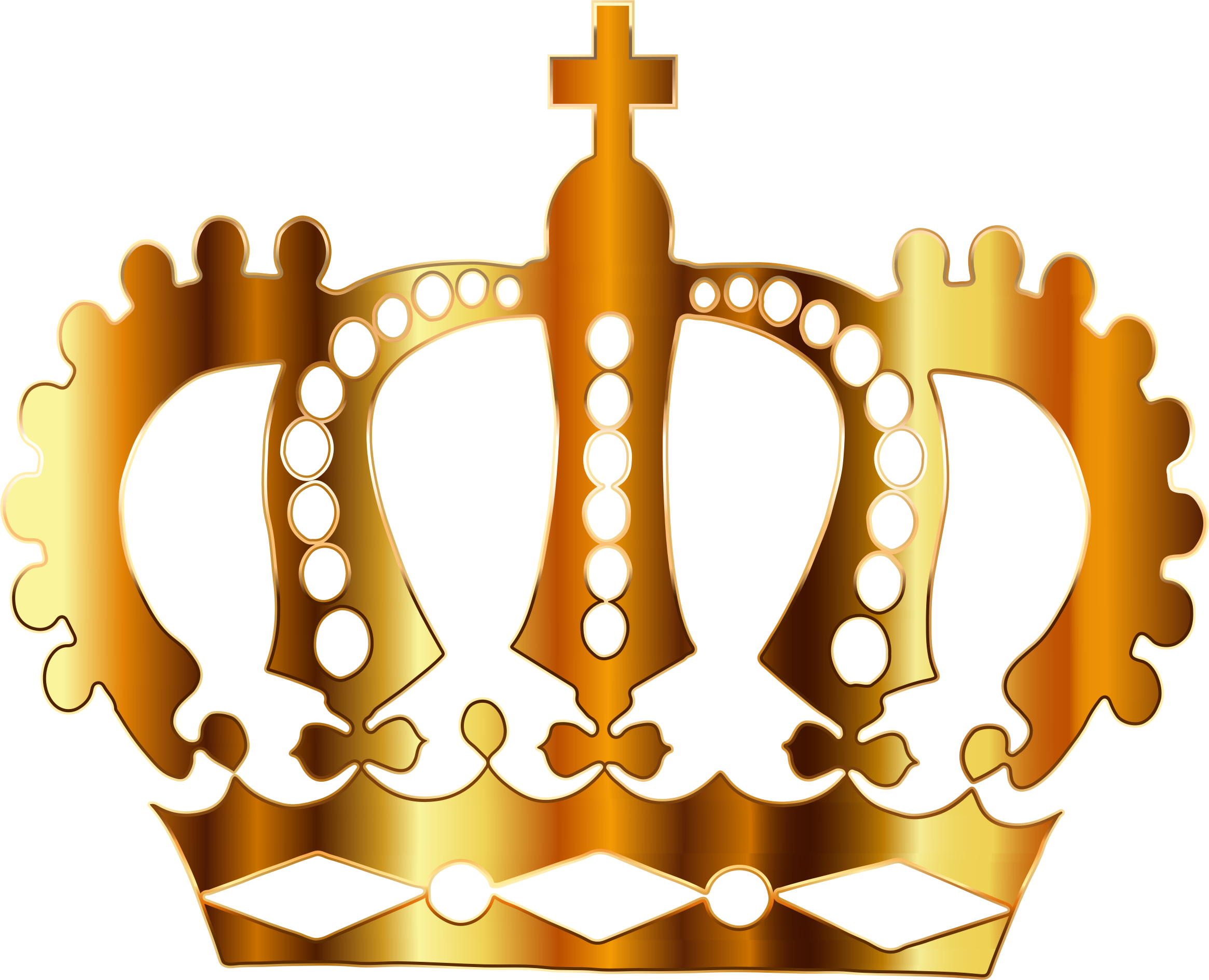 Gold Royal Crown Silhouette No Background Big - Crown With No Background (2330x1888), Png Download
