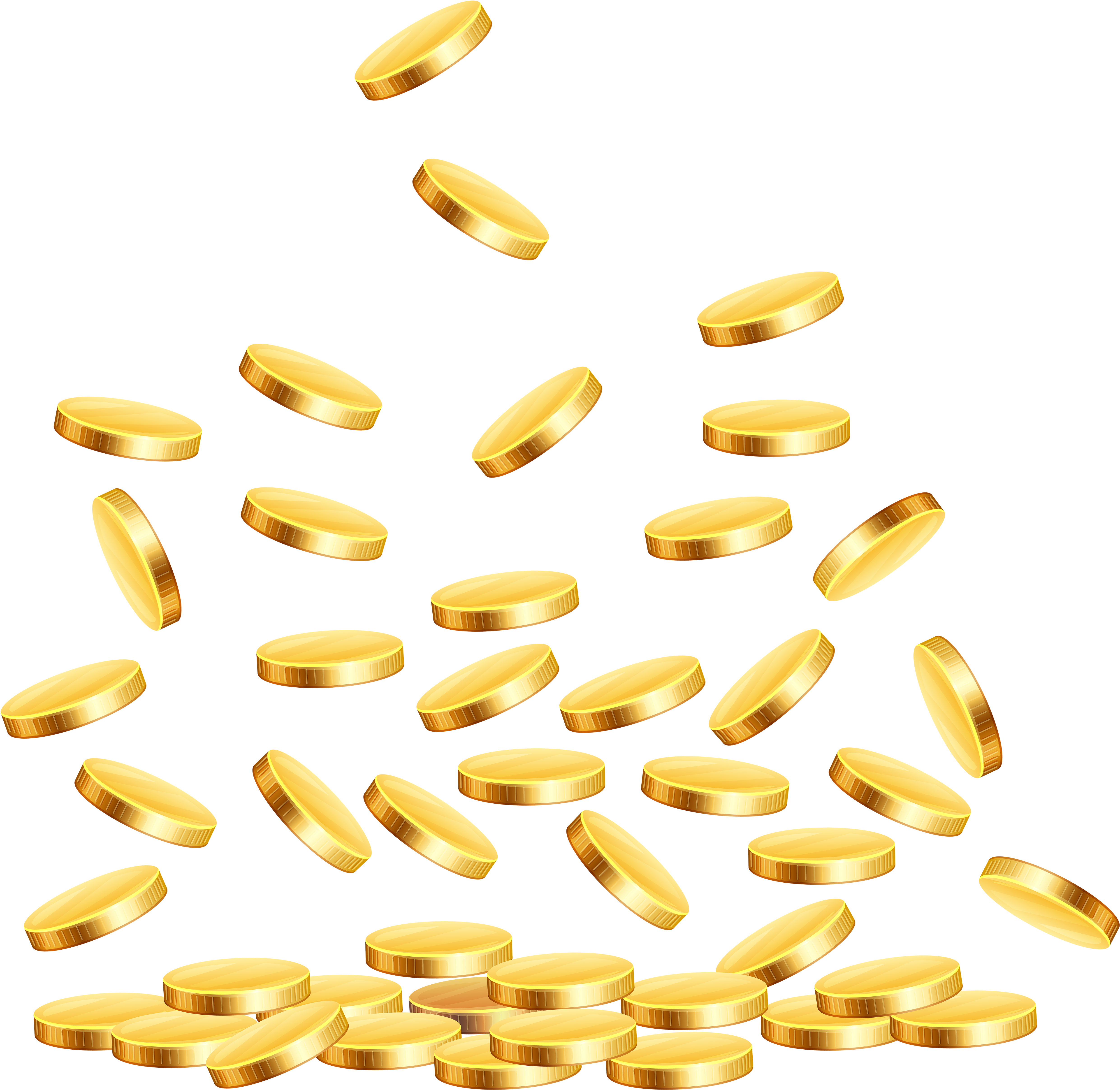 Gold Coins Falling Png (5000x4878), Png Download