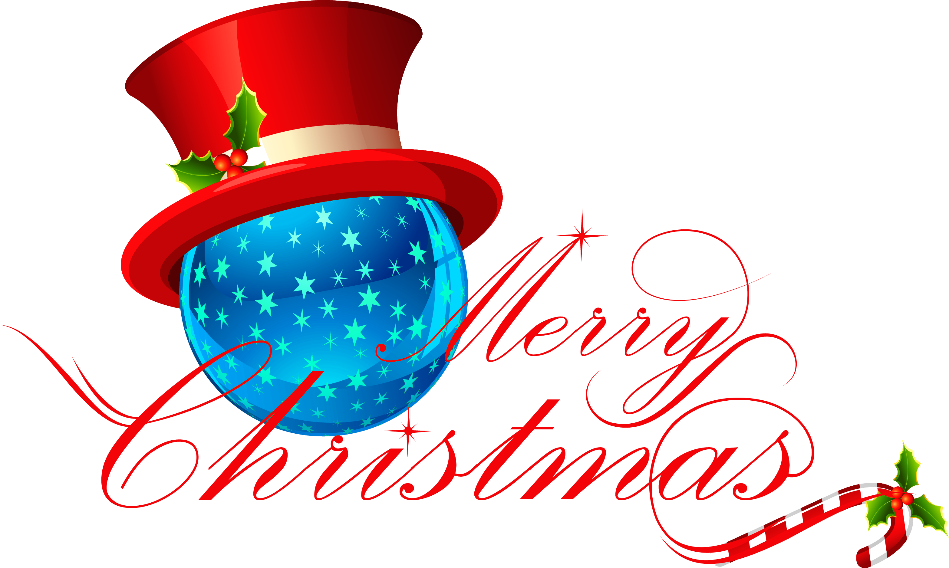 Merry Christmas Clipart Transparent - Clip Art (3239x2026), Png Download