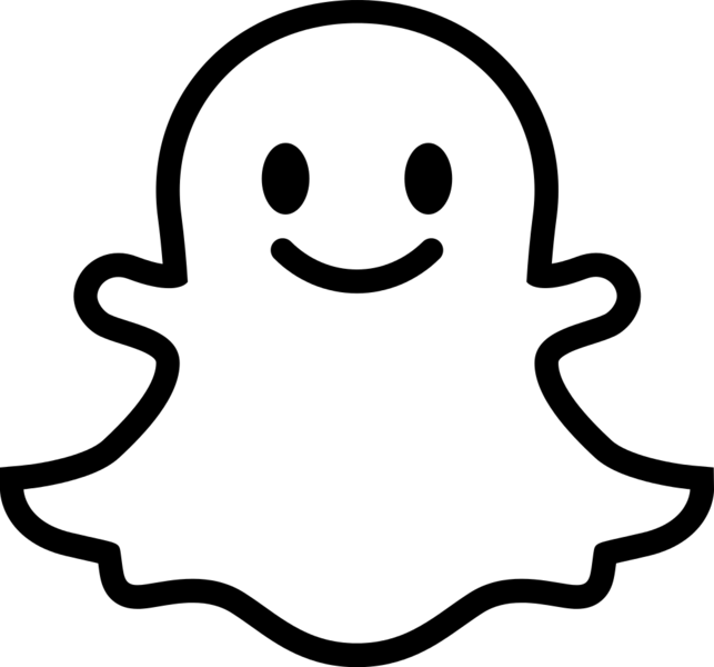 Snapchat Ghost Png Jpg Library Stock - Snapchat Ghost Black And White (643x600), Png Download