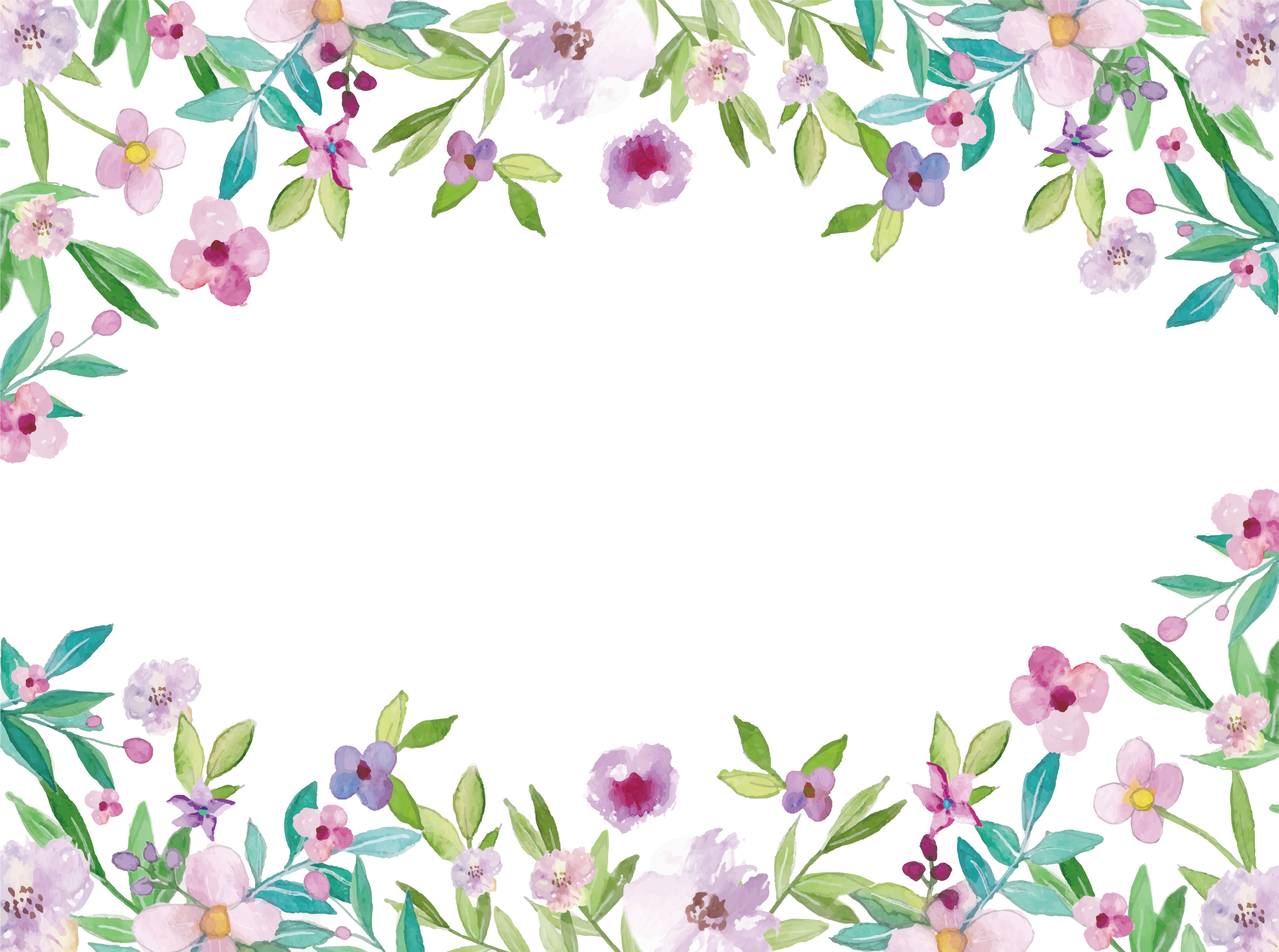 Download Painting Clip Art Flowers Watercolor Flower Border Clipart