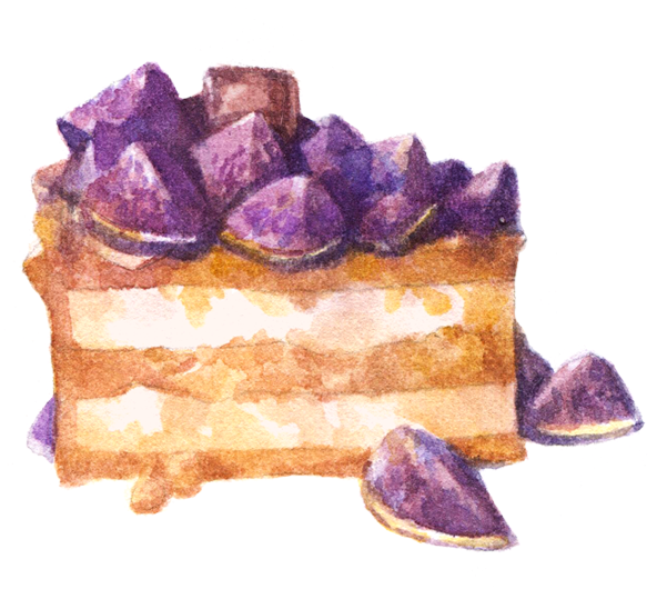 Fig Cake Food Illustration - Watercolor Stickers Printables (600x600), Png Download