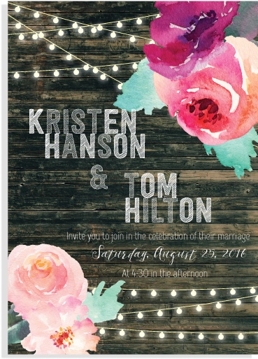 Watercolor Floral & Inspired Wood Art Invitation Set - Hybrid Tea Rose (734x734), Png Download