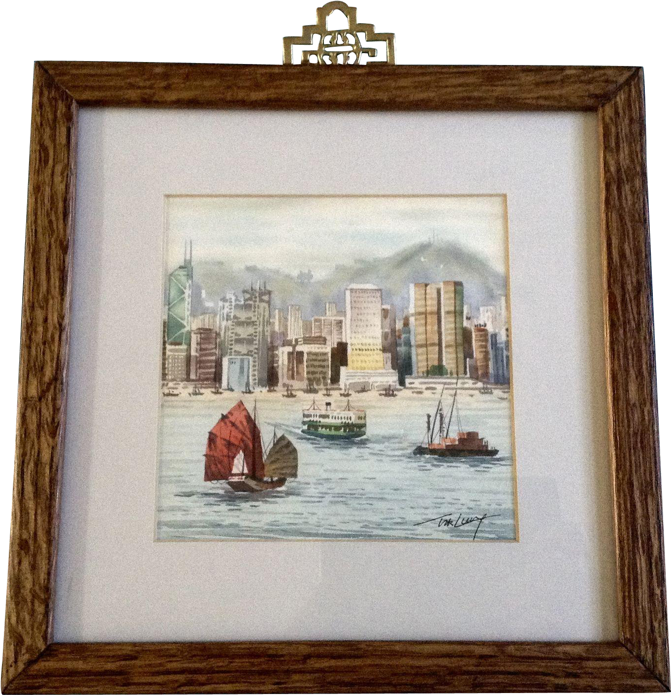 Hong Kong Harbor Watercolor Painting Works On Paper - Watercolor Painting (1411x1411), Png Download